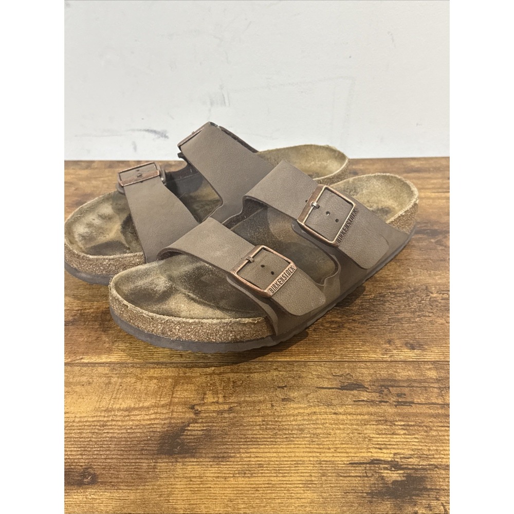 Birkenstock Arizona Birkibuc Leather Casual Shoes Sandals - Mocha EU 40